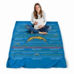 los angeles chargers striped pattern blue blanket best selling