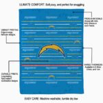 los angeles chargers striped pattern blue blanket best selling