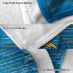 los angeles chargers striped pattern blue blanket best selling