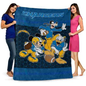 los angeles chargers three musketeers blue blanket fashion forward