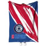 los angeles clippers brushstrokes red white blanket best selling