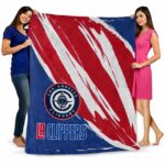 los angeles clippers brushstrokes red white blanket best selling