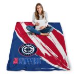 los angeles clippers brushstrokes red white blanket best selling