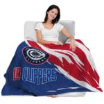 los angeles clippers brushstrokes red white blanket best selling