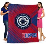 los angeles clippers diagonal stripes red blanket best selling