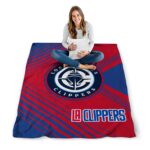 los angeles clippers diagonal stripes red blanket best selling