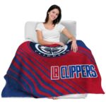 los angeles clippers diagonal stripes red blanket best selling