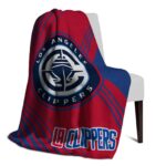 los angeles clippers diagonal stripes red blanket best selling