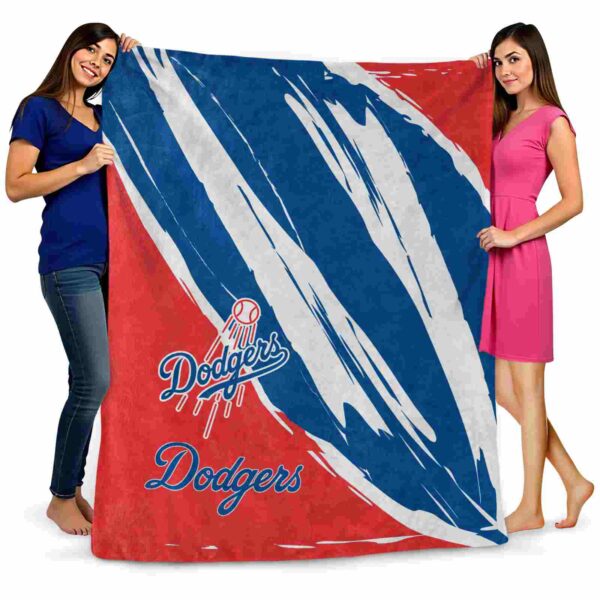 los angeles dodgers brushstrokes blue white blanket fashion forward