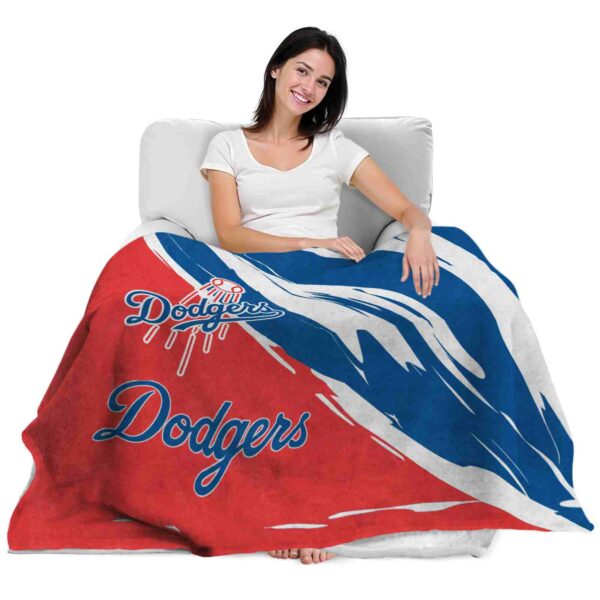 los angeles dodgers brushstrokes blue white blanket latest model