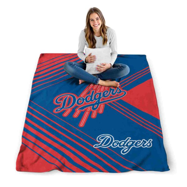 los angeles dodgers diagonal stripes blue blanket high quality