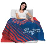 los angeles dodgers diagonal stripes blue blanket latest model