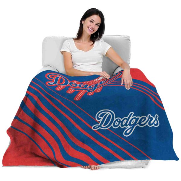 los angeles dodgers diagonal stripes blue blanket latest model
