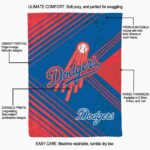 los angeles dodgers diagonal stripes blue blanket new arrival