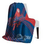 los angeles dodgers diagonal stripes blue blanket top rated