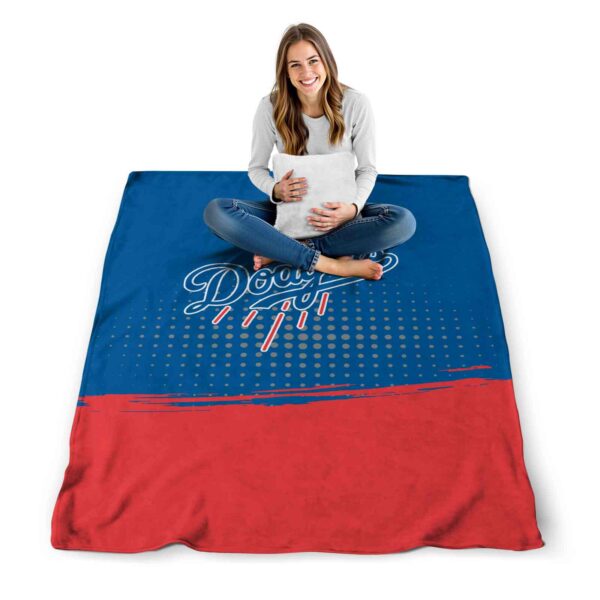 los angeles dodgers gradient dots blue blanket high quality