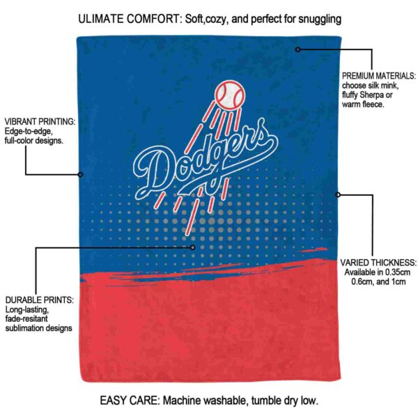 los angeles dodgers gradient dots blue blanket new arrival