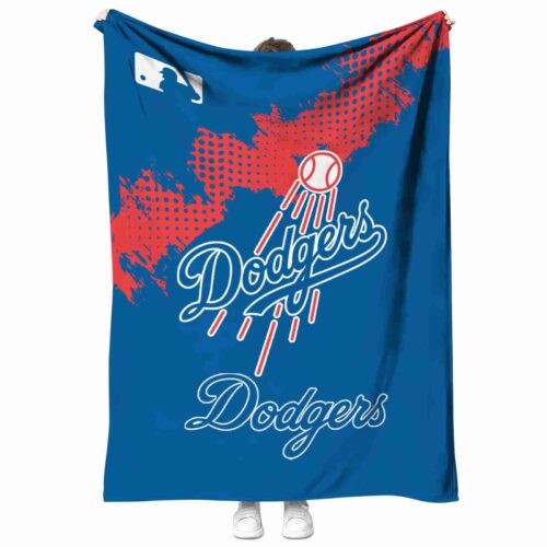 los angeles dodgers grunge texture blue blanket best selling