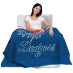 los angeles dodgers grunge texture blue blanket latest model