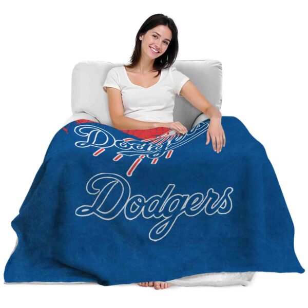 los angeles dodgers grunge texture blue blanket latest model
