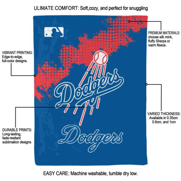 los angeles dodgers grunge texture blue blanket new arrival