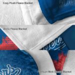 los angeles dodgers grunge texture blue blanket premium grade