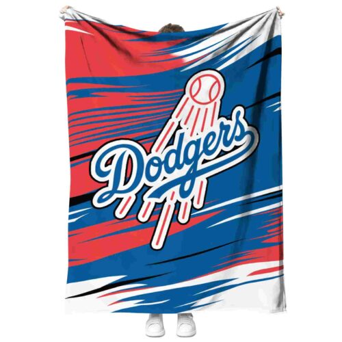 los angeles dodgers paint streaks blue white blanket best selling