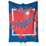 los angeles dodgers splatter effect blue blanket best selling