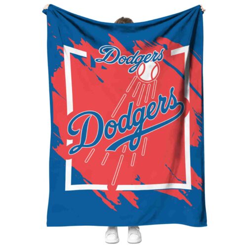 los angeles dodgers splatter effect blue blanket best selling
