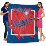 los angeles dodgers splatter effect blue blanket best selling