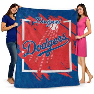 los angeles dodgers splatter effect blue blanket fashion forward