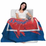 los angeles dodgers splatter effect blue blanket best selling