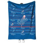 los angeles dodgers striped pattern blue blanket best selling