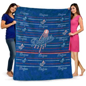 los angeles dodgers striped pattern blue blanket fashion forward