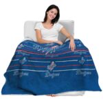 los angeles dodgers striped pattern blue blanket best selling