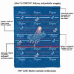 los angeles dodgers striped pattern blue blanket best selling