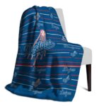 los angeles dodgers striped pattern blue blanket best selling