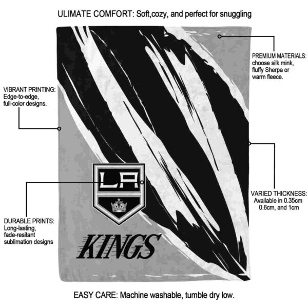los angeles kings brushstrokes black white blanket new arrival