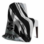 los angeles kings brushstrokes black white blanket top rated