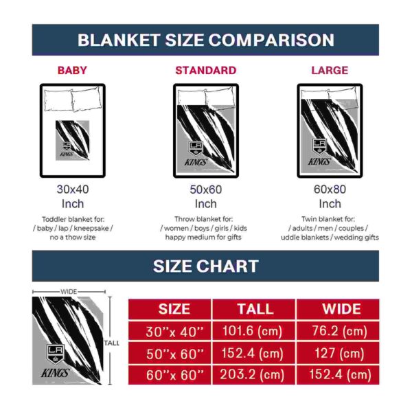 los angeles kings brushstrokes black white blanket trendy