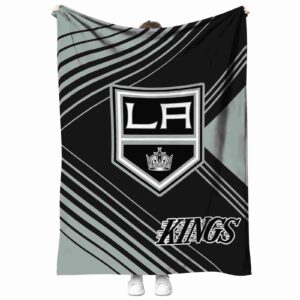 los angeles kings diagonal stripes black blanket best selling