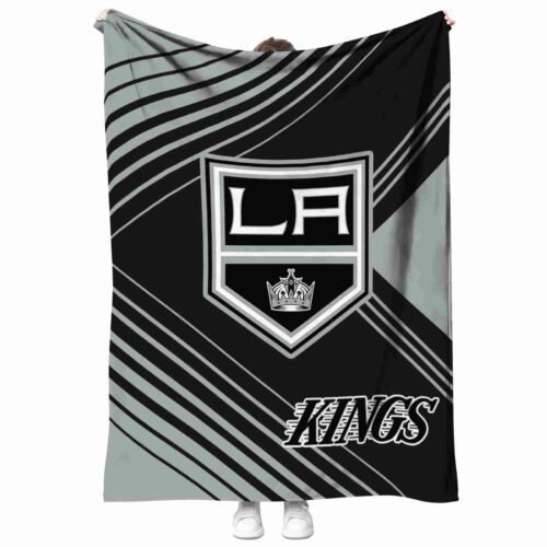 los angeles kings diagonal stripes black blanket best selling