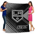 los angeles kings diagonal stripes black blanket best selling