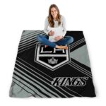 los angeles kings diagonal stripes black blanket best selling