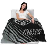los angeles kings diagonal stripes black blanket best selling