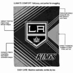 los angeles kings diagonal stripes black blanket best selling