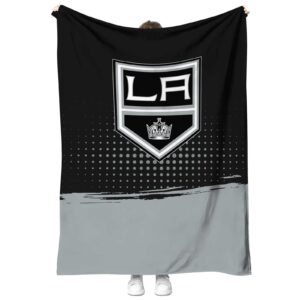 los angeles kings gradient dots black blanket best selling
