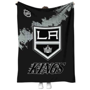 los angeles kings grunge texture black blanket best selling