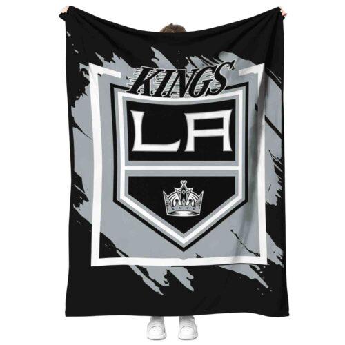 los angeles kings splatter effect black blanket best selling