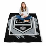 los angeles kings splatter effect black blanket high quality